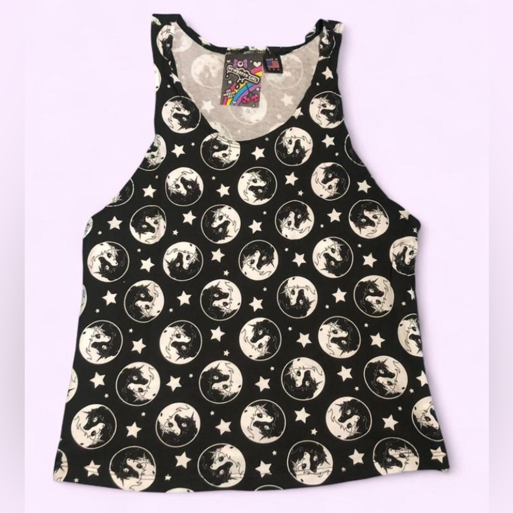 NewBreed Girl Yin-Yang Unicorn Tank Top